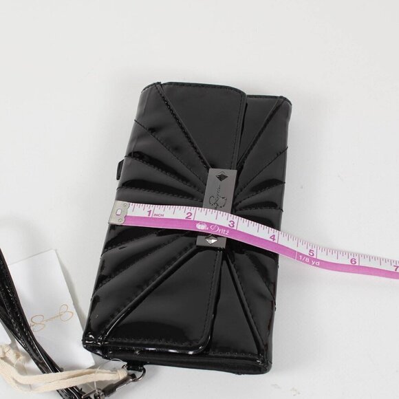 Jessica Simpson Black Patent Leather Wallet, Wristlet, NWT - Picture 8 of 8